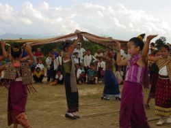 Children put on a celebration to thank us for building their new school :